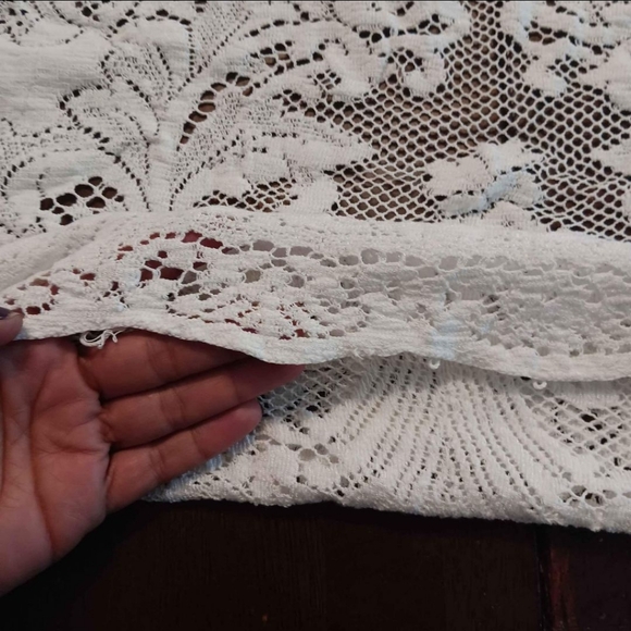 Vtg Cotton Quaker Lace Tablecloth #4370 70"x60" Rectangular Bone - Picture 6 of 9